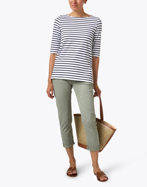 Phare White and Navy Striped Shirt