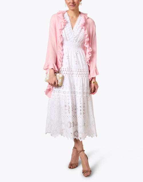 Pink Cashmere Signature Ruffle Shawl