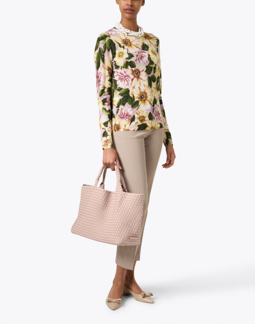 St. Barths Medium Shell Pink Woven Handbag