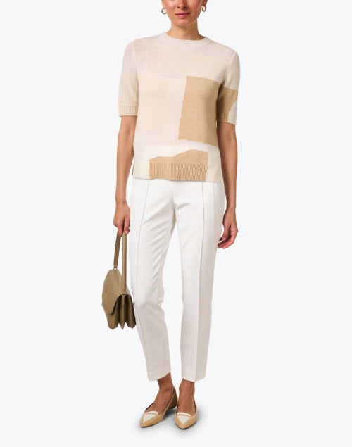 Gramercy White Stretch Pintuck Pant