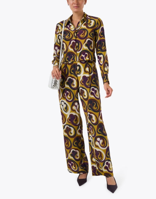 Jade Yellow Print Silk Blouse