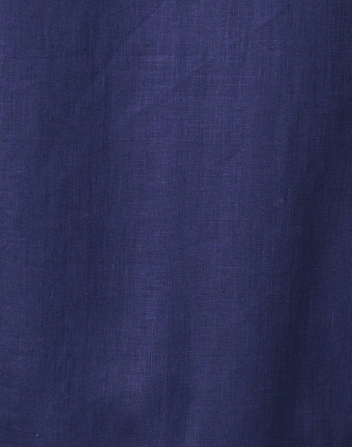 Ceci Navy Embroidered Linen Jacket
