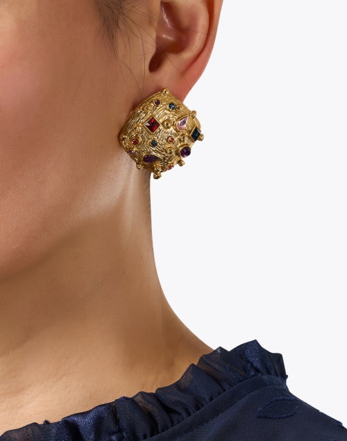 Deon Multi Stone Stud Earrings