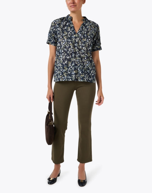 Belle Navy Print Top