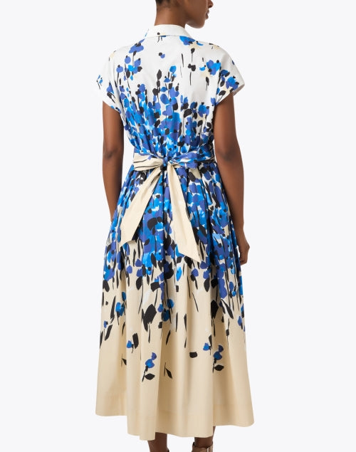 Etrelle Blue and Cream Print Cotton Shirt Dress