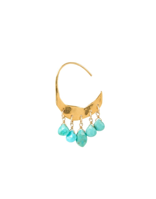 Petite Crescent Turquoise Stone Earrings