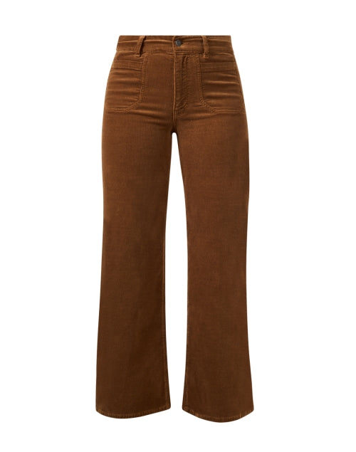 Le Slim Palazzo Maple Brown Corduroy Pant