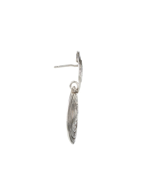 Silver Wave Swirl Circle Earrings