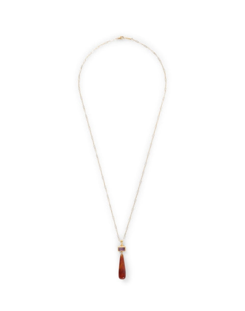 Agate and Amethyst Pendant Necklace
