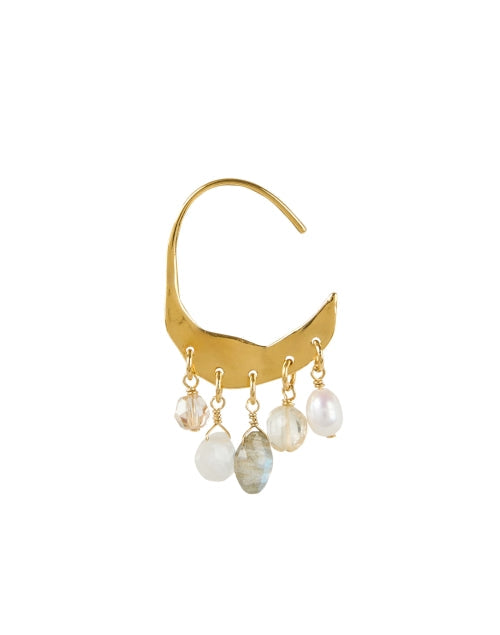 Petite Crescent Citrine Stone Earrings