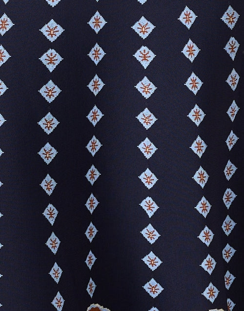 Sandrinna Navy Jacquard Dress
