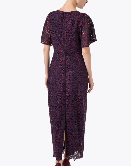 Bess Red and Navy Rose Lace Dress