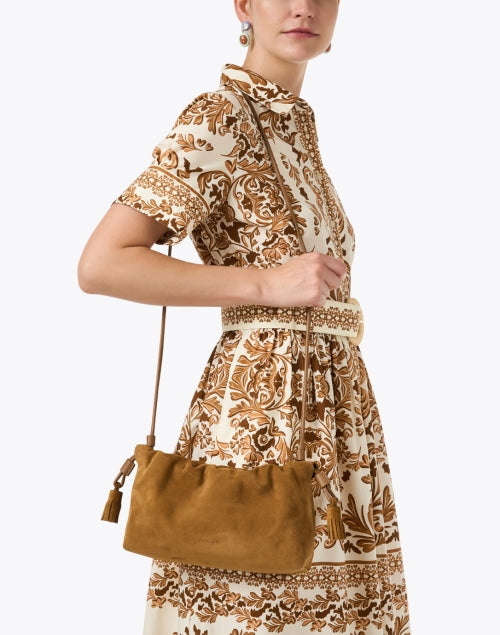 Tan Suede Clutch