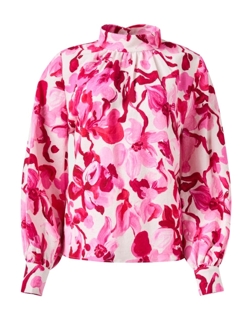 Pink and Red Print Top