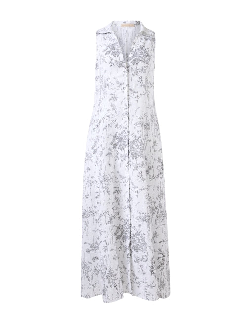 Black and White Printed Linen Dress
