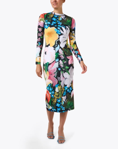 Floral Print Jersey Stretch Dress